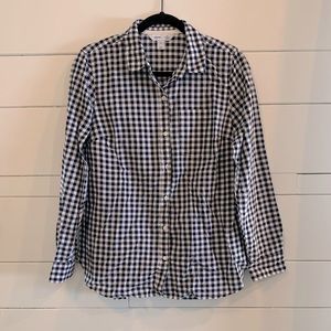 Old Navy Blue and White Checkered Button Up Shirt - M